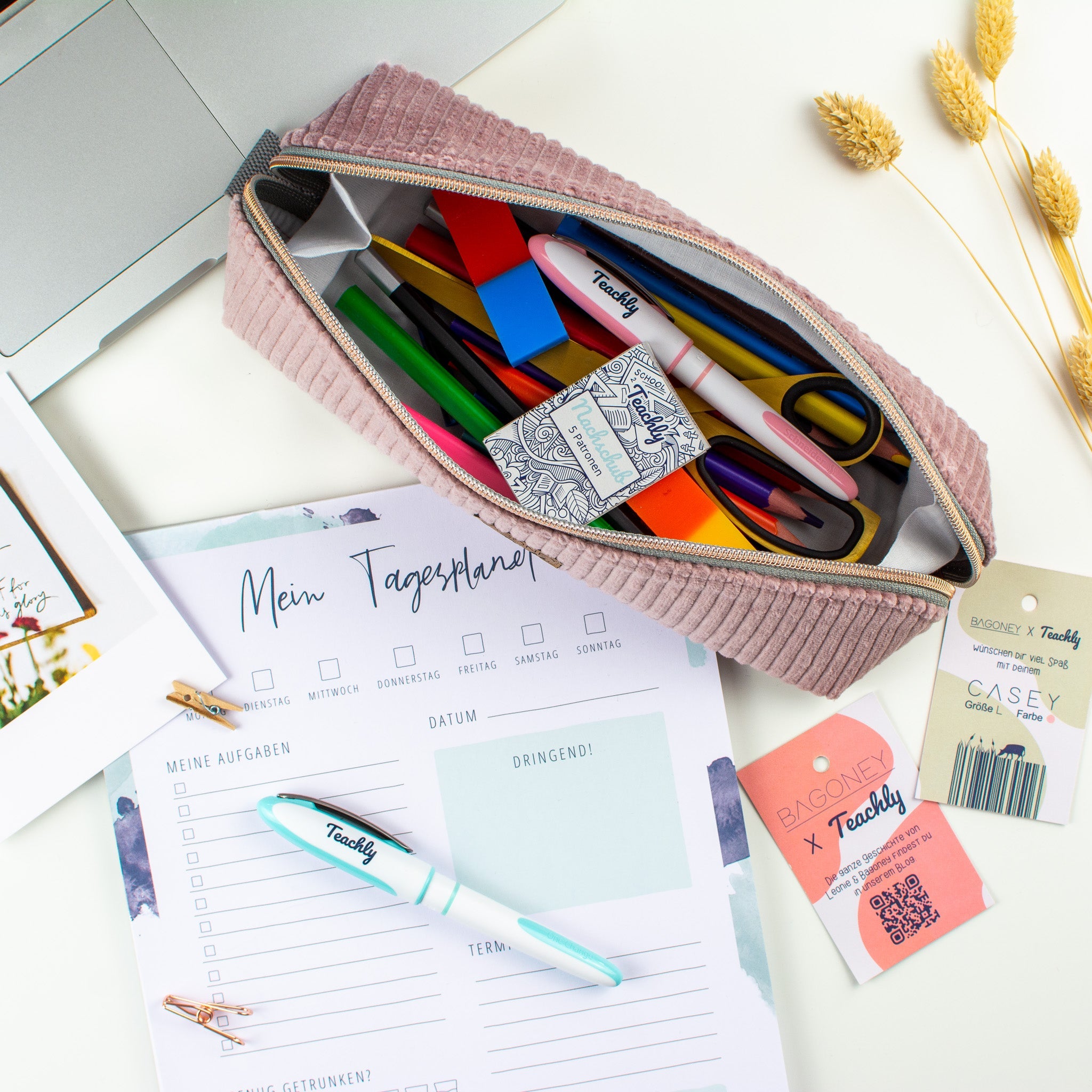 Füller Alternativen wie Tintenroller von Teachly im Mäppchen