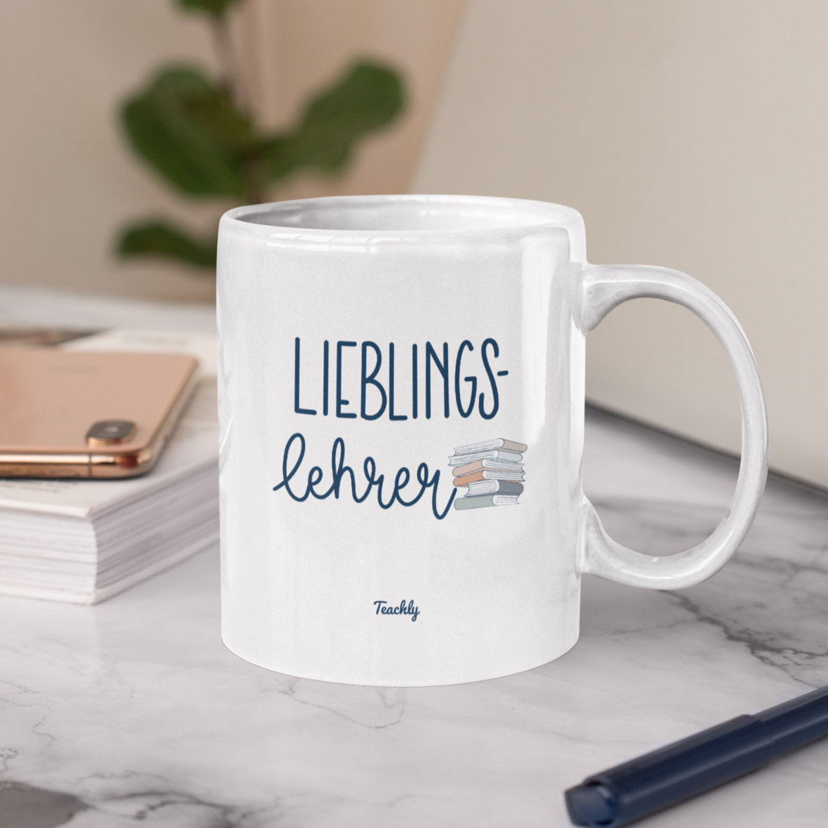 Keramik Lehrer Tasse für Kaffee und Tee mit Lieblingslehrer Motiv von Teachly