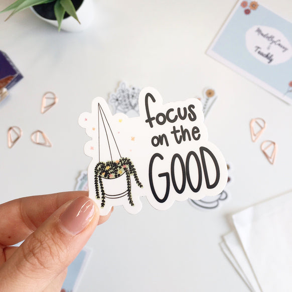 Der Focus On The Good Aufkleber aus dem Bloom Sticker Set von Teachly und MadeByCarry