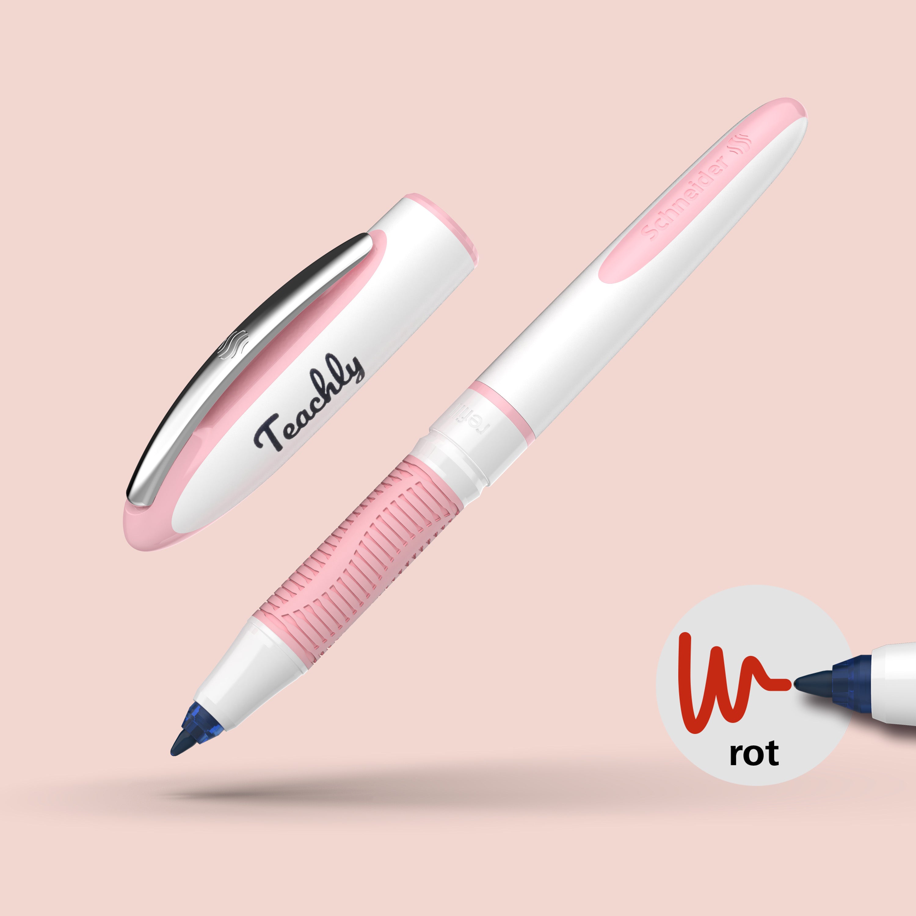 Teachlys Superteacher im Rosé Design mit roter Tinte