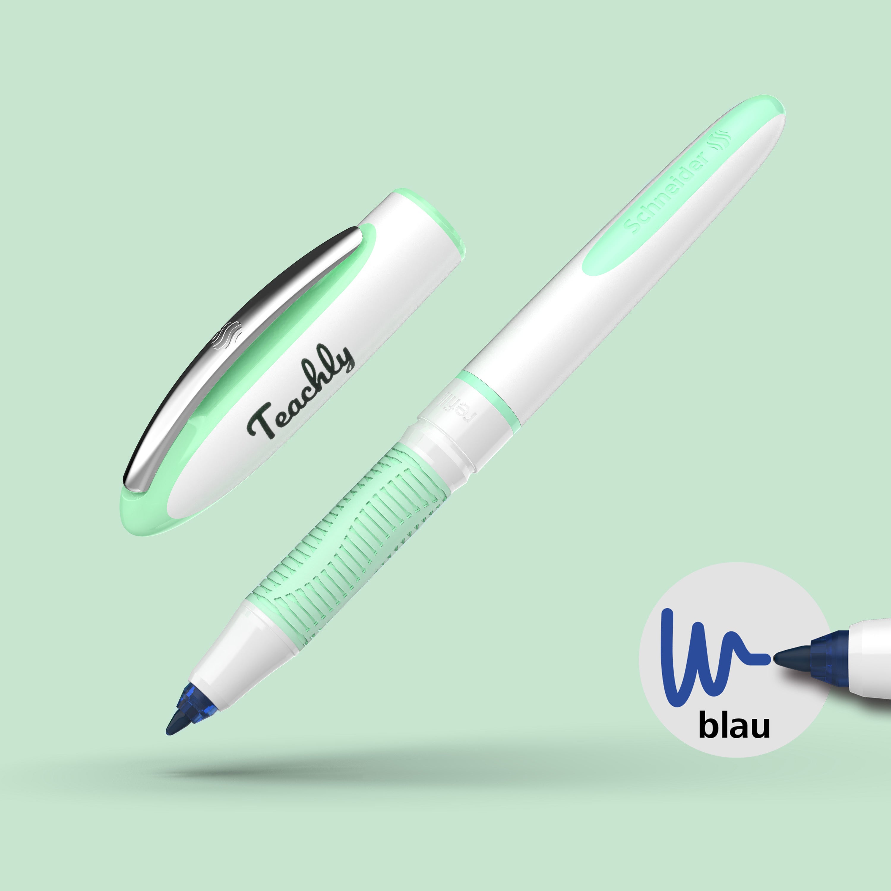 Teachlys Superstudent im Mint Design mit blauer Tinte
